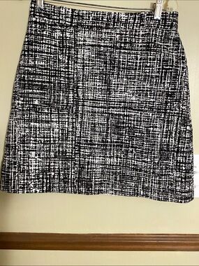 kate spade Black and White Textured Grid Mini Skirt